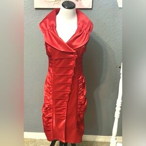 Vintage JL unique New Wave Collection red vintage w/ Sweetheart neckline Size S